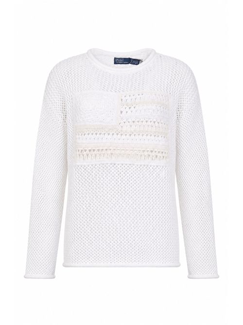 Maglia in crochet con bandiera USA POLO RALPH LAUREN | 211A12726001